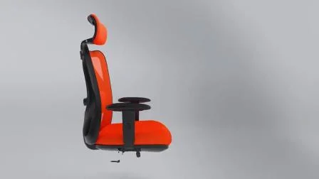 Sedia ergonomica in rete con braccioli 2D, base in alluminio